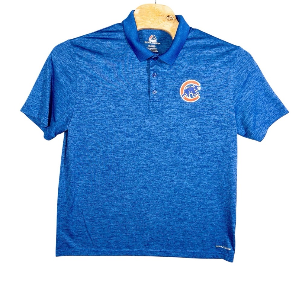 Majestic Cool Base‎ Chicago Cubs Polo Shirt Mens XL MLB Baseball Office Golf
